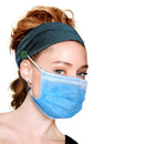 Hanna Roberts Headband with Buttons for Face Masks and Covers, Stretchy and Elastic (Teal) Hanna Roberts
