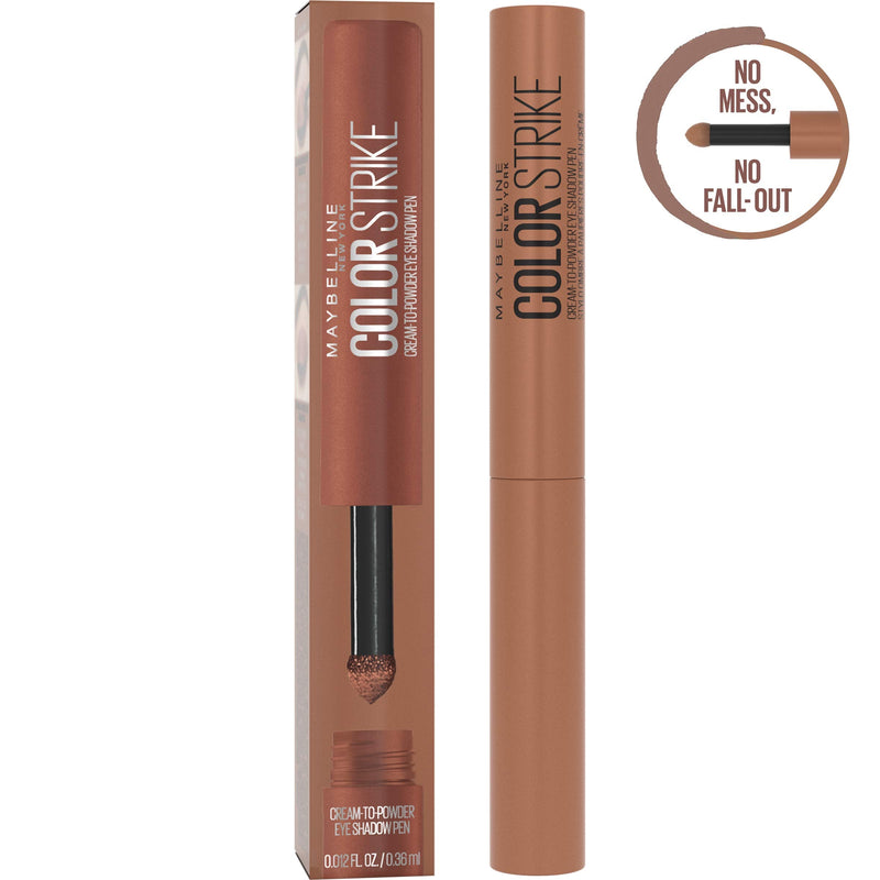 Maybelline New York Color Strike Eye Shadow Pen, Cream To Powder Finish, Full Coverage Pigments, Crease-Resistant, Smudge-Resistant Eye Makeup, 45 Chase, 0.01 Fl Oz Maybelline New York