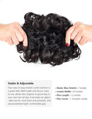 ROSEBUD Chignon Hairpiece Curly Bun Extensions Scrunchie Updo Hair Pieces Synthetic Combs in Messy Bun Hair Piece for Women Rose bud