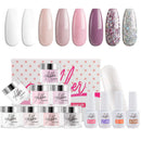 Aikker 13pcs Acrylic Dipping Powder Nail Starter Kit 8 Color Dip Powder - French Set AK09 Aikker Store