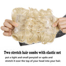 Combs Clip in Bun Claw Jaw on Updo Hairpiece Extensions Wavy Donut Chignons Wrap Around Scrunchy-bleach blonde Benehair