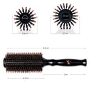 Boar Bristle Round Brush for Blow Drying Set. Round Hair Brush With Large 2.7” Wooden Barrel. Hairbrush Ideal to Add Volume and Body. Free 3 x Hair Clips & Travel Bag. Belula Store