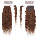 16 Inches Wrap Around Human Hair Ponytail Extensions 100% Remy Human Hair Long Corn Wave Curly With Comb Clip in One Piece Pony Tail Extensions For Girl Lady Women