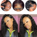 UNice Hair Curly Lace Front Human Hair Wigs for Black Women 150% Density Unprocessed Brazilian Virgin Hair 13x4 Lace Frontal Wig with Baby Hair for Women Natural Black Color (14 Inch) UNICE Store