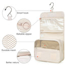 Hanging Travel Toiletry Bag Cosmetic Make up Organizer for Women and Girls Waterproof (Beige) Narwey