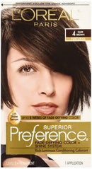 L'Oreal Paris Superior Preference Fade-Defying + Shine Permanent Hair Color, 4 Dark Brown, Pack of 1, Hair Dye L'Oreal Paris