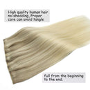 GOO GOO Hair Extensions Wire Hair Extensions Ombre Ash Blonde to Golden Blonde Mixed Platinum Blonde 12 Inch 70g Hairpiece Remy Human Hair Extensions Real Hair GOO GOO