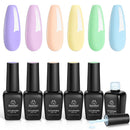 Beetles Gel Nail Polish Kit, 6 Colors Candy Land Collection Spring Summer Popular Pastel Gel Polish, Soak Off LED Gel Polish Set DIY Nail Home Gift for Women beetles Gel Polish Store