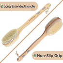 Slick- Shower Brush, Double Sided Brush, Back Scrubber, Bath Brush, Back Brush, Back Brush Long Handle for Shower, Shower Brushes for Your Back, Bath Brush Long Handle for Shower, Shower Back Scrubber Slick Solutions