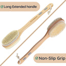 Slick- Shower Brush, Double Sided Brush, Back Scrubber, Bath Brush, Back Brush, Back Brush Long Handle for Shower, Shower Brushes for Your Back, Bath Brush Long Handle for Shower, Shower Back Scrubber Slick Solutions