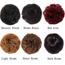 100% Human Hair Bun Extensions Messy Chignon Hair Pieces Scrunchy Scrunchie Updo Hairpiece Hair for Women Kids Donut Ponytail Hairpieces (Wine Red/99J Burgundy) conrora