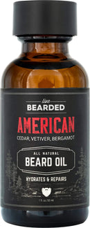 Live Bearded: Beard Oil - American - Premium Beard and Skin Care with Jojoba Oil - 1 fl. oz. - Beard Itch and Dry Skin Relief - Handcrafted with All-Natural Ingredients - Made in the USA Live Bearded