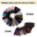 SEGO Jerry Curl Crochet Hair Bundles Marlybob Crochet Hair 8 Inch Kinky Curly Water Wave Crochet Hair Ombre Braids For Black Women Bohemian Curl Crochet Hair Extension Black to Purple 9 Bundle SEGO