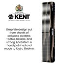 Kent 16T Graphite Double Tooth Hair Dressing Table Comb, Fine / Wide Tooth Dresser Comb For Hair, Beard and Mustache, Coarse / Fine Hair Styling Grooming Comb for Men, Women and Kids. Made in England KENT
