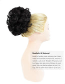 ROSEBUD Chignon Hairpiece Curly Bun Extensions Scrunchie Updo Hair Pieces Synthetic Combs in Messy Bun Hair Piece for Women Rose bud