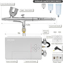 Ovaga 55PSI Ultra-Silent Airbrush Kit, Dual-Action Multi-Function Airbrush Set with Compressor for Painting Portable Air Brush Set for Cake Decoration Makeup Art Craft Nail Design Model Tattoo Infinity Warehouse