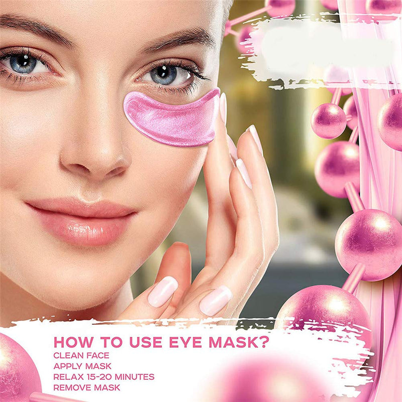 Adofect 30 Pairs Pink Collagen Under Eye Mask Anti-Aging Hyaluronic Acid Eye Patches for Moisturizing & Reducing Dark Circles, Luxury Gift for Women and Men, Pink Adofect