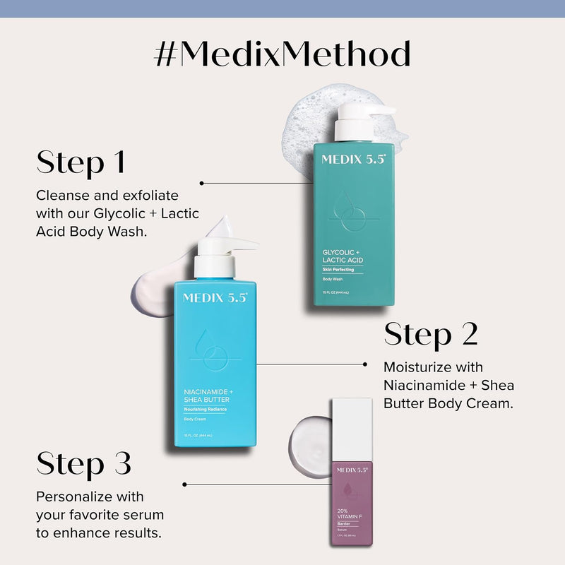 MEDIX Fragrance Free Niacinamide Face Moisturizer + Shea Butter Cream For Face & Body Lotion | Anti Aging Skin Care Firming Cream For Wrinkles, Dark Spots, Large Pores, 15 Fl Oz, 2-Pack Infinity Warehouse