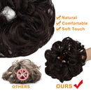 Messy Bun Hair Piece for Women Thick Updo Scrunchies Hair Extension Ponytail Hair Accessories Dark Brown OMGREAT