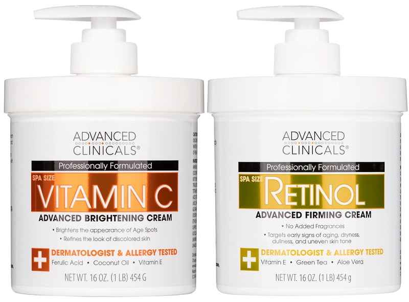 Advanced Clinicals Retinol Body Lotion & Face Moisturizer | Visible Anti Aging Skin Care Retinol Body Cream For Women & Men Targets Look Of Fine Lines, Wrinkles, & Crepe Looking Dry Skin, 16 Ounce Infinity Warehouse