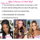 Julia Hair 10A U Part Wig Body Wave Human Hair for Women ,Brazilian Remy Human Hair Glueless Full Head Clip in Half Wig U Shape Wig 150% Density Natural Color 16inch Julia Hair