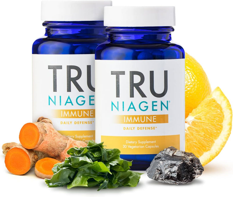 TRU NIAGEN Immune Support Supplement - Daily Defense - Vitamin C from Fermentation, Vegan Vitamin D3 2000 IU, Zinc, Plus Theracurmin (Curcumin) + Multi Award-Winning NAD Boosting Niagen 150mg 30ct Infinity Warehouse