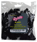 Syleia Pack of 20 Black Hair Ties Ponytail Holders Elastic Ribbon Band Crease Free Hand Knotted Fold Over Ouchless Strong Hold Syleia Store