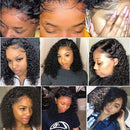 ISEE Short Curly Bob Wigs Brazilian Virgin Human Hair 4x4 Lace Front Wigs Kinky Curly Hair For Black Women Pre Plucked with Baby Hair 150% Density(16inch, 4x4) ISEE