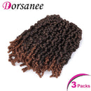 8 Inch 3 Packs Pre-twisted Spring Twist Braids Crochet Hair Short Curly Braids Pretwisted Passion Twists Bomb Twist Bob Pre-looped Synthetic Hair Extensions (8 Inch,T30