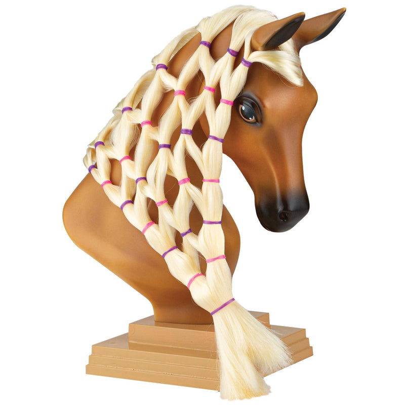 Breyer Horses Mane Beauty Horse Styling Head | SUNSET | Blonde Extra-Long Silky No Tangle Mane | 10" x 4.25" x 4.25" | Styling Book, Brush, Hair Coils, Hair Clips, Elastics | Horse Toy | Model