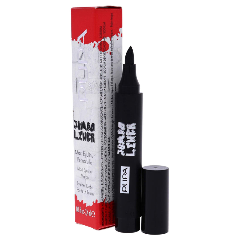 Pupa Milano Jumbo Liner - Maxi Eyeliner Pen - For a Thick or Thin Stroke - Angled Tip - Delivers Precise Strokes - Perfect For Recreating Graphics With Multiple Dimensions - 001 Extra Black - 0.081 Oz PUPA Milano