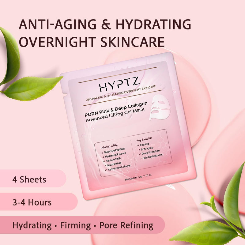 Salmon DNA PDRN Collagen Face Mask – Korean Skincare Hydrogel Overnight Collagen Face Mask for Glass Skin – Lifting, Firming, Moisturizing & Pore Refining – 4 Jelly Masks for Women and Men Infinity Warehouse