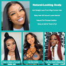 22 Inch Glueless Lace Front Wigs Human Hair Pre Plucked Straight Lace Front Human Hair Wigs 4x4 Closure Human Hair Wig With Baby Hair Brazilian Virgin Lace Frontal Human Hair Wigs for Black Women mengkai Store