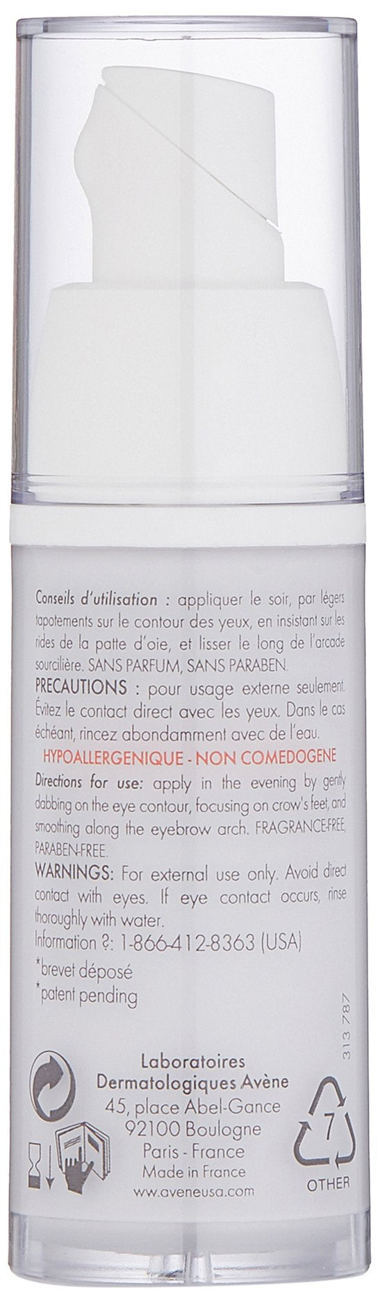 Eau Thermale Avene - RetrinAL EYES - Retinaldehyde & Hyaluronic Acid - Minimizes Appearance of Under-Eye Lines, Puffiness & Dark Circles - 0.5 fl.oz. Eau Thermale Avène