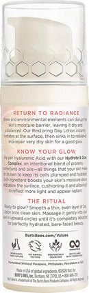 Burt's Bees Truly Glowing Day Lotion Face Cream with Hydrate and Glow Complex for Dry Skin, 1.8 Fluid Ounces Burt's Bees Store