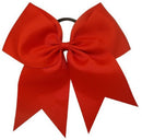 Kenz Laurenz Cheer Bows Red Cheerleading Softball - Gifts for Girls and Women Team Bow with Ponytail Holder Complete Your Cheerleader Outfit Uniform Strong Hair Ties Bands Elastics (1) Kenz Laurenz