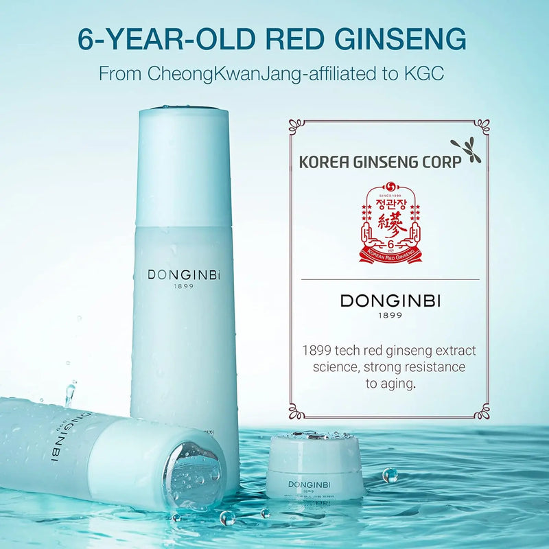 Donginbi Hydra Bounce Skin Care Set - Face Toner, Lotion, and Moisturizer with Red Ginseng and Hyaluronic Acid for Soft, Supple and Hydrated Skin, Korean Face Moisturizer Infinity Warehouse