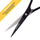 Equinox Professional Shears with Finger Rest & Finger Inserts - Ice Tempered Barber Hair Cutting Scissors - 6.5 Inches - Stainless Steel Rust Resistant Hair Scissors/Shears (Matte Black) Equinox International