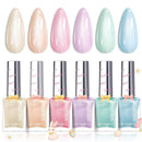 Beetles Jelly Nail Polish Set,6 Colors Pink Nude Jelly Quick Dry Nail Polish Fingernail Fast Drying & Long Lasting Nail Strengthener Polish Gifts for Women Infinity Warehouse