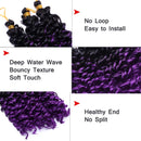 SEGO Jerry Curl Crochet Hair Bundles Marlybob Crochet Hair 8 Inch Kinky Curly Water Wave Crochet Hair Ombre Braids For Black Women Bohemian Curl Crochet Hair Extension Black to Purple 9 Bundle SEGO