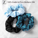 ZIMASILK 100% Mulberry Silk Hair Scrunchies-Standard, Small, Mini-Best for Women and Girls’Hair.19MM Elastic Hair Bands for Ponytail Holder.Gentle And No hurt.(3 Sizes,Taupe) ZIMASILK