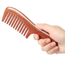 Onedor Handmade 100% Natural Red Sandalwood Hair Combs - Anti-Static Sandalwood Scent Natural Hair Detangler Wooden Comb (Red Sandalwood Extra Wide Tooth with Ripple Shape Handle) Onedor