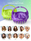 Scalp Massager, Scalp Scrubber, Hicober Scalp Massager Shampoo Brush Head Massager Scalp Stress Relax Scalp Exfoliator Hair Brush Head Scrubber 2 Packs Scalp Brush for Shower Hicober