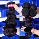 Brazilian Body Wave Human Hair Bundles Virgin Rrmy 10 12 14 16 Inch Human Hair Body Wave 4 Bundles Brazilian Hair Weave Bundles Natural Color Human Hair Extensions 4 Bundles (95-100g/bundle) Seekomi
