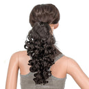 SWACC 12-Inch Short Screw Curls Claw Clip Ponytail Extensions Synthetic Clip in Drawstring Curly Ponytail Hairpiece Jaw Clip Hair Extension (Natural Color Close to Black-2