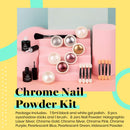 Beetles Chrome Nail Powder Kit Black White Colors Gel Polish Mirror Effect Holographic Aurora Iridescent Pearlescent Manicure Art Decoration Glitter, Holo Nail Powder 8 Colors 1g or 0.5g/Jar beetles Gel Polish