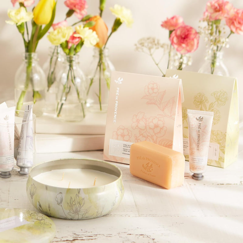 Pre de Provence Gift Set Includes 150 Gram Soap Bar & 1 fl oz Hand Cream |Made in France | Infused with Shea Butter, Persimmon Infinity Warehouse