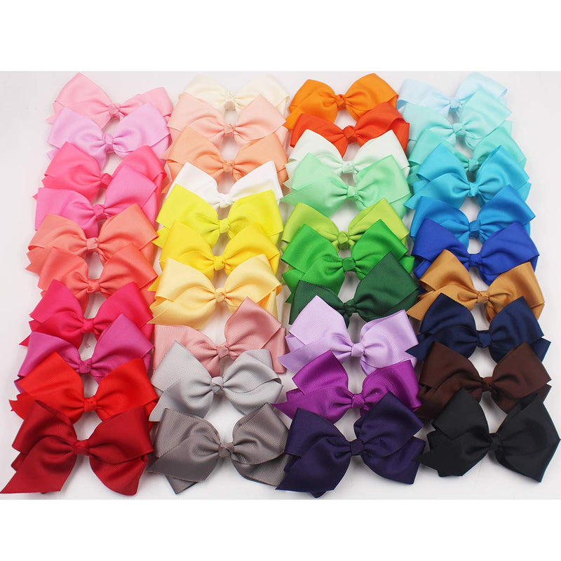 40 Colors Toddler Girls Hair Bows Clips 4.5Inch Grosgrain Ribbon Pinwheel Hair Bows Alligator Clips Hair Accessories for Baby Girls Kids Children Teens CellElection