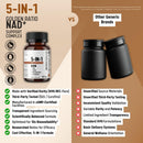 5-In-1 NAD+ Supplement | NMN + Resveratrol + CoQ10 + PQQ + Liposomal, NAD Supplement for Women & Men, Supports Cellular Energy, Heart, Brain and Healthy Aging –Third-Party Tested, 60 Vegan Capsules Infinity Warehouse