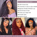 Headband Human Hair Wig Water Wave Headband Wigs Human Hair for Black Women None Lace Front Wigs Headband Wig 9A Brazilian Virgin Hair Machine Made for Beginners Natural Color 150% Density 14 Inch beafay